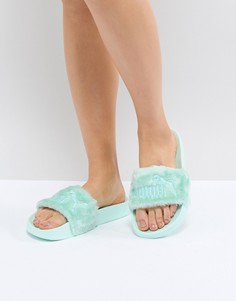 Шлепанцы с искусственным мехом Puma Fenty - Зеленый