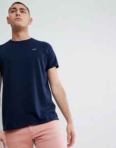 Темно-синяя футболка с круглым вырезом и логотипом-чайкой Hollister Core - Темно-синий