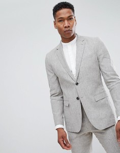 Узкий льняной пиджак Jack &amp; Jones Premium - Серый
