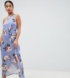 Платье макси с драпировкой на одно плечо ASOS DESIGN Petite - Мульти