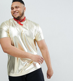 Свободная длинная футболка ASOS DESIGN Festival Plus - Золотой