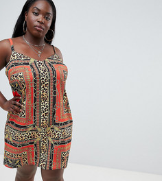 Платье мини на бретельках с принтом ASOS DESIGN Curve - Мульти
