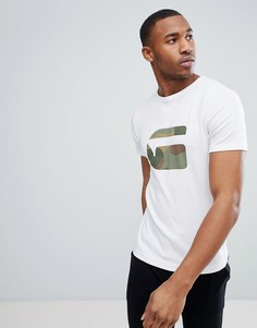 Футболка с камуфляжным логотипом G-Star Mai - Белый