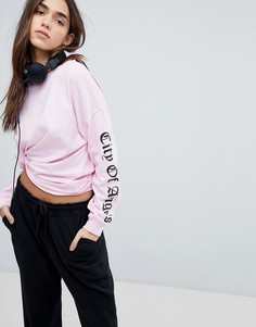 Футболка с принтом в готическом стиле на рукавах Juicy By Juicy Couture - Розовый