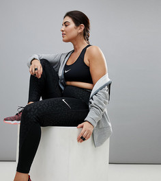 Черные леггинсы с пятнистым принтом Nike Plus Training - Черный