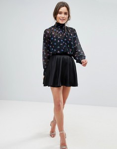 Атласная мини-юбка ASOS - Черный
