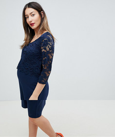 Кружевное платье для кормящих мам Mamalicious - Темно-синий Mama.Licious
