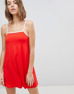 Свободное платье мини с контрастным кантом и бретельками ASOS DESIGN - Мульти