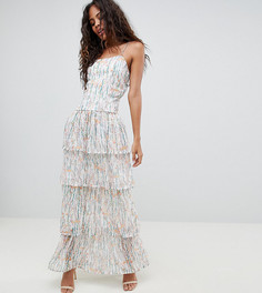 Ярусное платье макси с цветочным принтом Vero Moda Tall - Белый