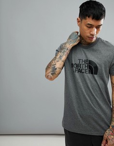 Серая меланжевая футболка с принтом The North Face - Серый
