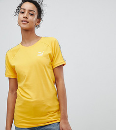 Желтая футболка с лентой на рукавах Puma эксклюзивно для ASOS - Желтый