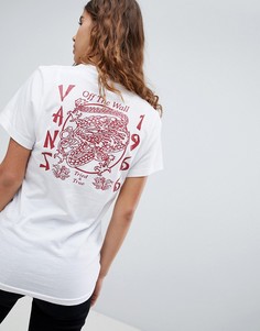 Белая футболка с красным принтом Vans - Белый