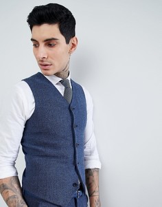 Синий облегающий жилет ASOS Wedding - Синий