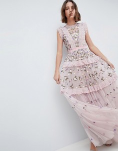 Декорированное платье макси с высоким воротом Needle &amp; Thread - Фиолетовый
