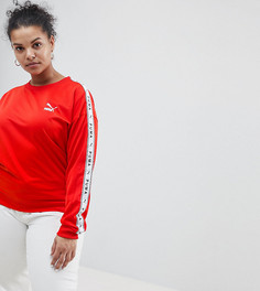Красный свитшот с полосками по бокам Puma эксклюзивно для ASOS Plus - Красный