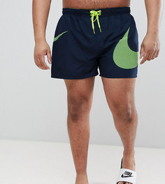 Темно-синие шорты для плавания с логотипом-галочкой Nike Plus Volley NESS8457-489 - Темно-синий