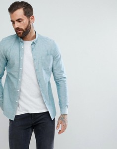 Зеленая повседневная оксфордская рубашка узкого кроя в стиле casual от ASOS DESIGN - Зеленый