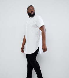 Белая длинная рубашка классического кроя с воротником на пуговице ASOS DESIGN Plus - Белый