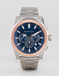 Серебристые часы Michael Kors MK8598 Grayson 44 мм - Серебряный