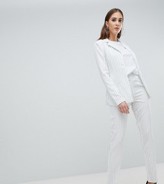Строгие брюки в полоску Missguided Tall - Белый