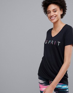 Футболка с принтом Esprit Gym Heritage - Черный