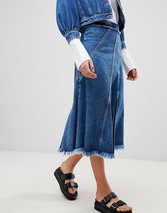 Джинсовая юбка миди Sportmax Code - Темно-синий
