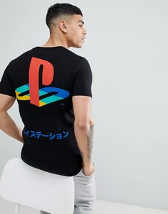 Обтягивающая футболка с принтом Playstation ASOS DESIGN - Черный