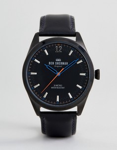 Часы с черным кожаным ремешком Ben Sherman WB019BB - Черный