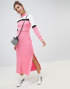 Спортивное платье макси в стиле колор блок ASOS DESIGN - Мульти