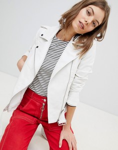 Байкерская куртка из искусственной кожи с пряжками Vero Moda - Белый