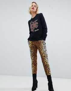 Джоггеры с принтом Love Moschino - Мульти