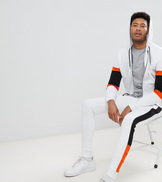 Худи на молнии и джоггеры скинни в стиле колор блок ASOS TALL - Белый