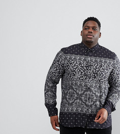 Рубашка классического кроя с принтом ASOS DESIGN Plus - Черный
