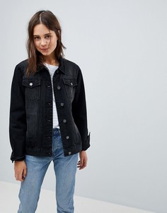 Длинная джинсовая куртка Brave Soul - Черный