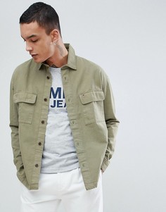 Зеленая рубашка навыпуск с 2 карманами Tommy Jeans - Зеленый