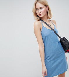 Джинсовое платье-комбинация с открытой спиной ASOS DESIGN Tall - Синий