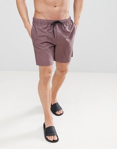Коричневые шорты для плавания средней длины ASOS - Коричневый