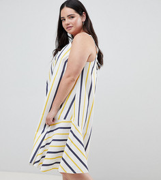 Летнее платье-трапеция миди в полоску ASOS DESIGN Curve - Мульти