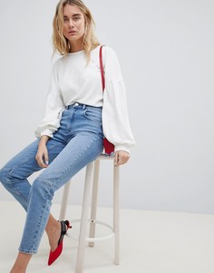 Джинсы слим в винтажном стиле с высокой талией и рваной отделкой ASOS DESIGN Farleigh - Синий