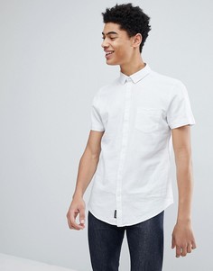 Рубашка из хлопка и льна с короткими рукавами Threadbare - Белый