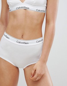 Трусы с завышенной талией и добавлением хлопка Calvin Klein Modern - Белый