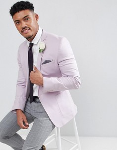 Сиреневый хлопковый блейзер супероблегающего кроя ASOS DESIGN Wedding - Фиолетовый