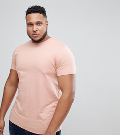 Длинная бежевая футболка ASOS PLUS - Бежевый