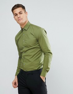 Рубашка зауженного кроя цвета хаки Calvin Klein - Зеленый