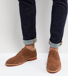 Светло-коричневые замшевые туфли дерби для широкой стопы Silver Street - Рыжий