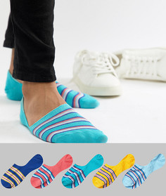 Набор из 5 пар спортивных носков с полосками в стиле ретро ASOS DESIGN - Мульти