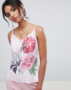 Топ с фигурными краями Ted Baker Sarai Palace Gardens - Розовый