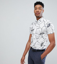 Белая узкая строгая рубашка с цветочным принтом Ted Baker TALL - Белый