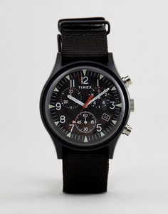 Часы с хронографом и черным парусиновым ремешком Timex TW2R67700 Expedition - Черный