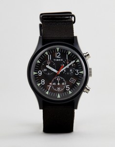 Часы с хронографом и черным парусиновым ремешком Timex TW2R67700 Expedition - Черный